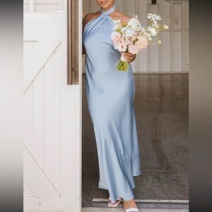 Show Me Your MuMu Blue One Shoulder Dress